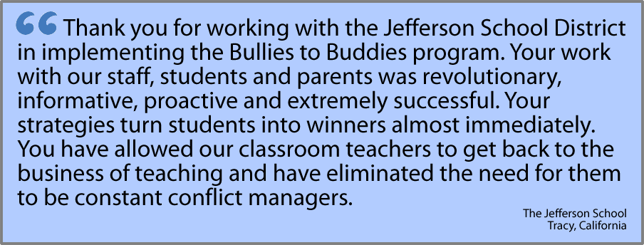 Multi-year success in a school using Bullies to Buddies.